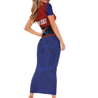 Personalised Samoan DNA-Proud of Samoa Short Sleeve Bodycon Dress Polynesian Patterns - Wonder Print Shop