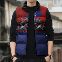 Personalised Samoan DNA-Proud of Samoa Sleeveless Puffer Jacket Polynesian Patterns - Wonder Print Shop