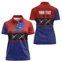 Personalised Samoan DNA-Proud of Samoa Women Polo Shirt Polynesian Patterns - Wonder Print Shop