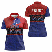 Personalised Samoan DNA-Proud of Samoa Women Polo Shirt Polynesian Patterns - Wonder Print Shop