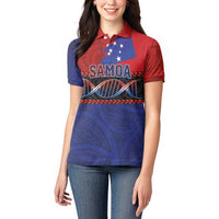 Personalised Samoan DNA-Proud of Samoa Women Polo Shirt Polynesian Patterns - Wonder Print Shop