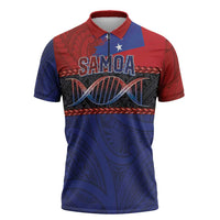 Personalised Samoan DNA-Proud of Samoa Zipper Polo Shirt Polynesian Patterns - Wonder Print Shop