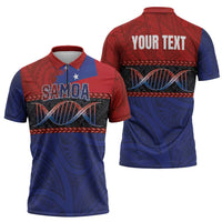 Personalised Samoan DNA-Proud of Samoa Zipper Polo Shirt Polynesian Patterns - Wonder Print Shop