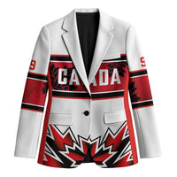 Canada Ice Hockey Custom Blazer Maple Leaves Sporty Geometric Style