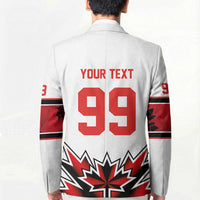 Canada Ice Hockey Custom Blazer Maple Leaves Sporty Geometric Style