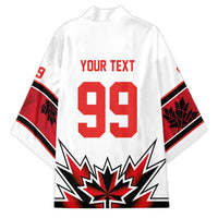Canada Ice Hockey Custom Kimono Maple Leaves Sporty Geometric Style