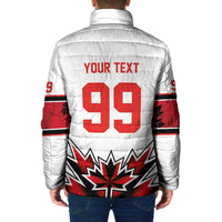 Canada Ice Hockey Custom Padded Jacket Maple Leaves Sporty Geometric Style