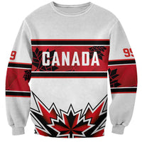 Canada Ice Hockey Custom Sweatshirt Maple Leaves Sporty Geometric Style