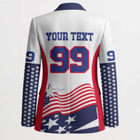 USA Ice Hockey Custom Blazer Flag Sporty Style
