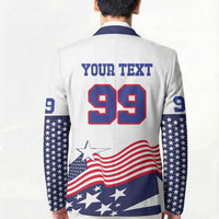 USA Ice Hockey Custom Blazer Flag Sporty Style