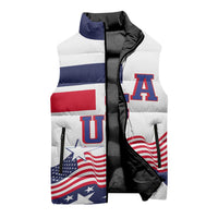 USA Ice Hockey Custom Sleeveless Puffer Jacket Flag Sporty Style