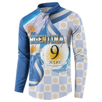 Argentina Independence Day Button Sweatshirt - Día de la Independencia Brush and Grunge Style