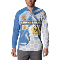 Argentina Independence Day Button Sweatshirt - Día de la Independencia Brush and Grunge Style