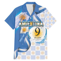 Argentina Independence Day Family Matching Mermaid Dress and Hawaiian Shirt - Día de la Independencia Brush and Grunge Style