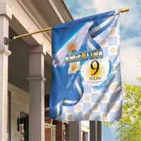 Argentina Independence Day Garden Flag - Día de la Independencia Brush and Grunge Style