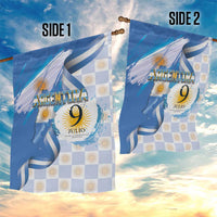 Argentina Independence Day Garden Flag - Día de la Independencia Brush and Grunge Style