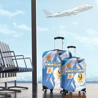 Argentina Independence Day Luggage Cover - Día de la Independencia Brush and Grunge Style