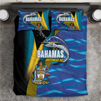 Bahamas Independence Day Bedding Set National Flag Style with Blue Marlin and Emblem