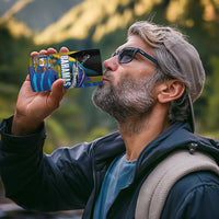 Bahamas Independence Day 4 in 1 Can Cooler Tumbler National Flag Style with Blue Marlin and Emblem
