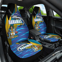 Bahamas Independence Day Car Seat Cover National Flag Style with Blue Marlin and Emblem