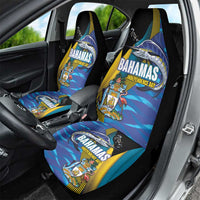 Bahamas Independence Day Car Seat Cover National Flag Style with Blue Marlin and Emblem