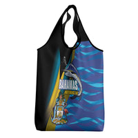 Bahamas Independence Day Grocery Bag National Flag Style with Blue Marlin and Emblem