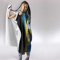 Bahamas Independence Day Hooded Blanket National Flag Style with Blue Marlin and Emblem