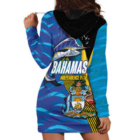 Bahamas Independence Day Hoodie Dress National Flag Style with Blue Marlin and Emblem