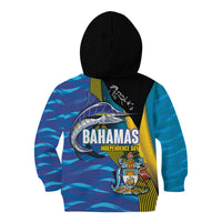 Bahamas Independence Day Kid Hoodie National Flag Style with Blue Marlin and Emblem