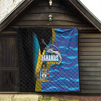 Bahamas Independence Day Quilt National Flag Style with Blue Marlin and Emblem