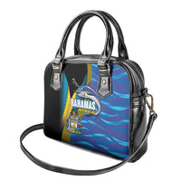 Bahamas Independence Day Shoulder Handbag National Flag Style with Blue Marlin and Emblem
