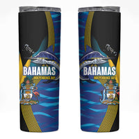 Bahamas Independence Day Skinny Tumbler National Flag Style with Blue Marlin and Emblem