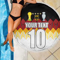 Custom Germany Football Beach Blanket Die Mannschaft Championship Titles World and Euro - Wonder Print Shop