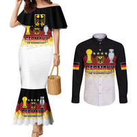 Custom Germany Football Couples Matching Mermaid Dress and Long Sleeve Button Shirt Die Mannschaft Championship Titles World and Euro
