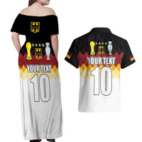 Custom Germany Football Couples Matching Off Shoulder Maxi Dress and Hawaiian Shirt Die Mannschaft Championship Titles World and Euro - Wonder Print Shop