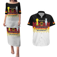 Custom Germany Football Couples Matching Puletasi and Hawaiian Shirt Die Mannschaft Championship Titles World and Euro - Wonder Print Shop