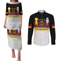 Custom Germany Football Couples Matching Puletasi and Long Sleeve Button Shirt Die Mannschaft Championship Titles World and Euro - Wonder Print Shop
