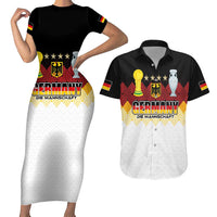 Custom Germany Football Couples Matching Short Sleeve Bodycon Dress and Hawaiian Shirt Die Mannschaft Championship Titles World and Euro - Wonder Print Shop