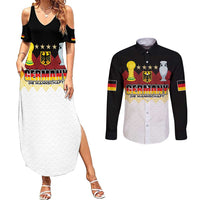 Custom Germany Football Couples Matching Summer Maxi Dress and Long Sleeve Button Shirt Die Mannschaft Championship Titles World and Euro - Wonder Print Shop