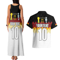 Custom Germany Football Couples Matching Tank Maxi Dress and Hawaiian Shirt Die Mannschaft Championship Titles World and Euro - Wonder Print Shop
