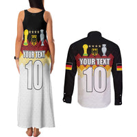 Custom Germany Football Couples Matching Tank Maxi Dress and Long Sleeve Button Shirt Die Mannschaft Championship Titles World and Euro - Wonder Print Shop