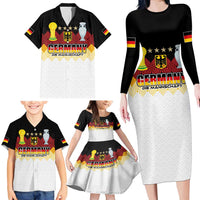 Custom Germany Football Family Matching Long Sleeve Bodycon Dress and Hawaiian Shirt Die Mannschaft Championship Titles World and Euro - Wonder Print Shop