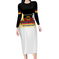 Custom Germany Football Family Matching Long Sleeve Bodycon Dress and Hawaiian Shirt Die Mannschaft Championship Titles World and Euro - Wonder Print Shop