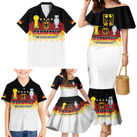 Custom Germany Football Family Matching Mermaid Dress and Hawaiian Shirt Die Mannschaft Championship Titles World and Euro - Wonder Print Shop