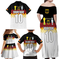 Custom Germany Football Family Matching Off Shoulder Maxi Dress and Hawaiian Shirt Die Mannschaft Championship Titles World and Euro - Wonder Print Shop