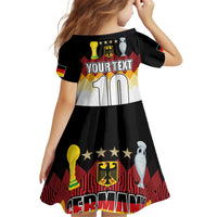 Custom Germany Football Family Matching Off Shoulder Short Dress and Hawaiian Shirt Die Mannschaft Championship Titles World and Euro - Wonder Print Shop