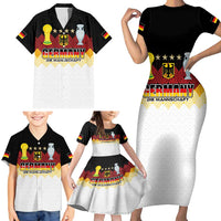 Custom Germany Football Family Matching Short Sleeve Bodycon Dress and Hawaiian Shirt Die Mannschaft Championship Titles World and Euro - Wonder Print Shop