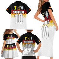 Custom Germany Football Family Matching Short Sleeve Bodycon Dress and Hawaiian Shirt Die Mannschaft Championship Titles World and Euro - Wonder Print Shop