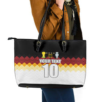 Custom Germany Football Leather Tote Bag Die Mannschaft Championship Titles World and Euro - Wonder Print Shop