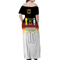 Custom Germany Football Off Shoulder Maxi Dress Die Mannschaft Championship Titles World and Euro - Wonder Print Shop